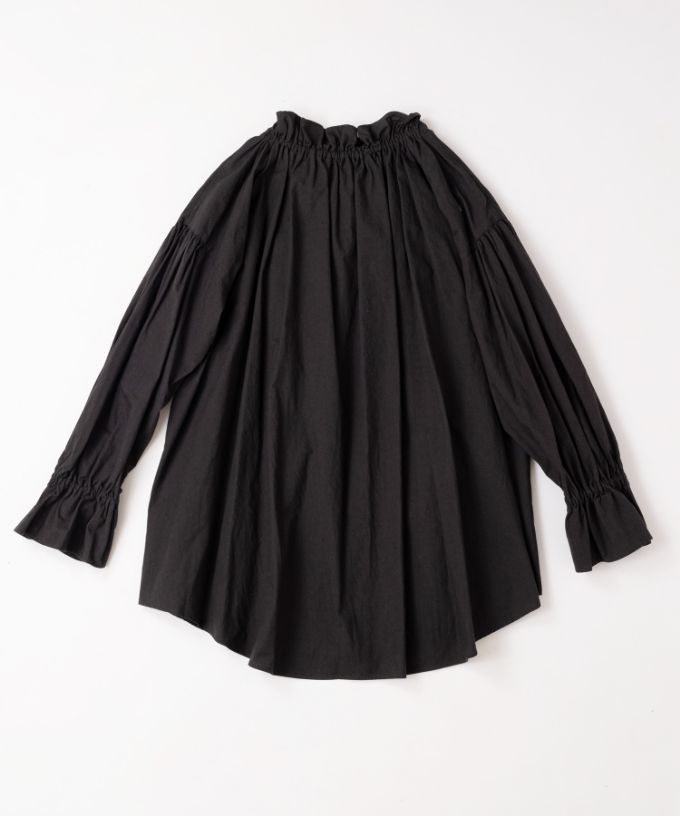 サリーB コットン×ウールのギャザーネックブラウス/ITEM,JACKET