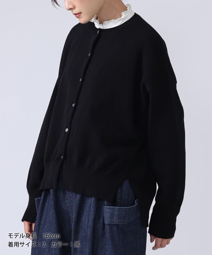 ポレットカーデ 強撚綿サイドスリットカーデ/ITEM,JACKET/TOPS/Shop by