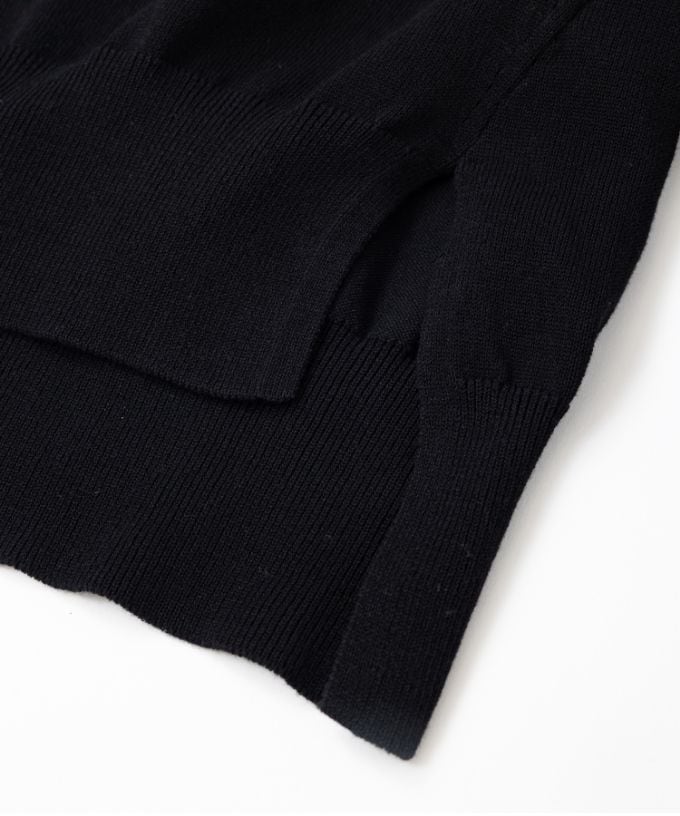 ポレットカーデ　強撚綿サイドスリットカーデ