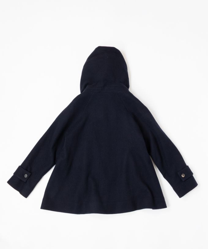 ジャンヌコート　圧縮ウール素材フード付きショートコート