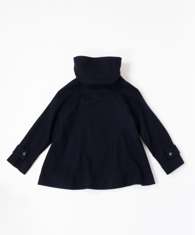 ジャンヌコート　圧縮ウール素材フード付きショートコート