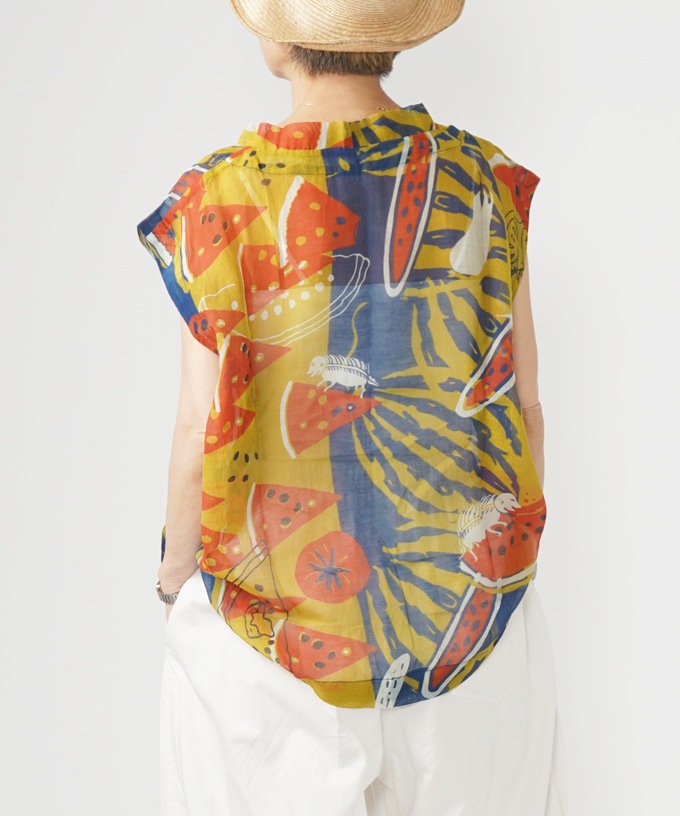 くにゅくにゅ とっぷ［KusaKanmuri シルクコットントップス