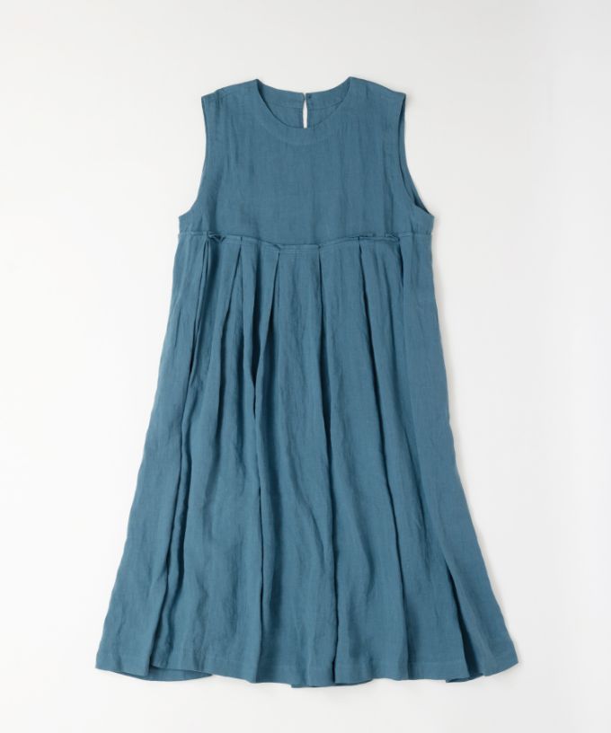 【SALE】ゼパルドレス・Ｄ　ボックスタックのリネンワンピース