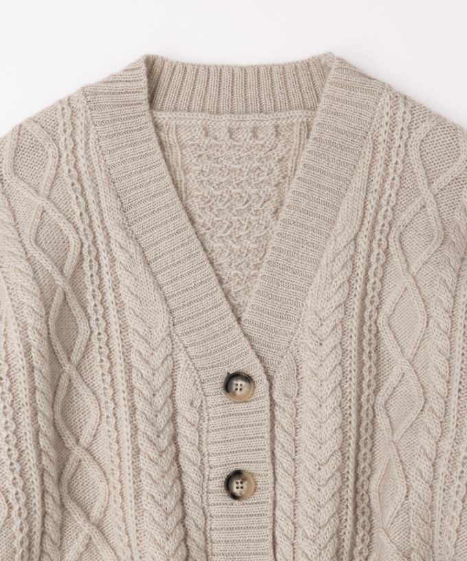 ドリス ケーブル編みざっくりカーデ/ITEM,JACKET/TOPS/Shop by BASCO  