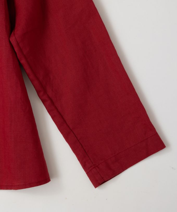 【SALE】ファニエ　フロントフリルのリネンブラウス