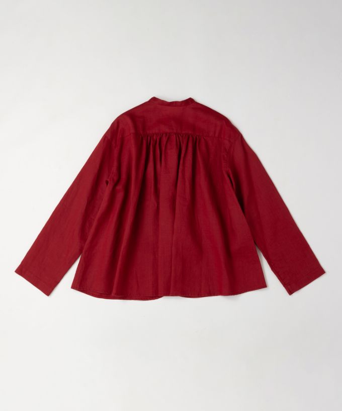 【SALE】ファニエ　フロントフリルのリネンブラウス