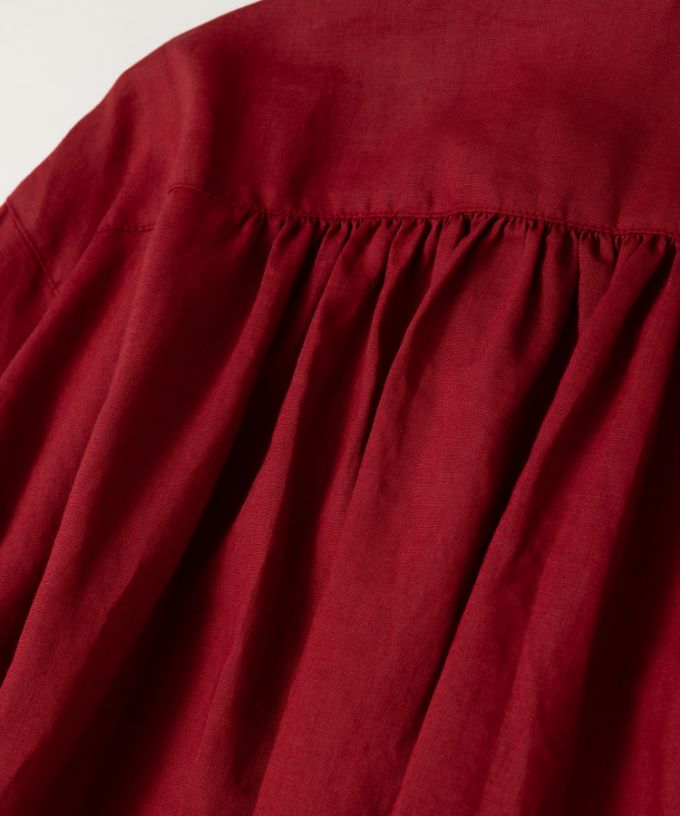 【SALE】ファニエ　フロントフリルのリネンブラウス