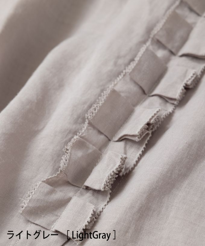 【SALE】ファニエ　フロントフリルのリネンブラウス