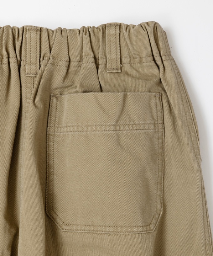 ベルパンツ・E　コットンチノ素材のワイドパンツ　