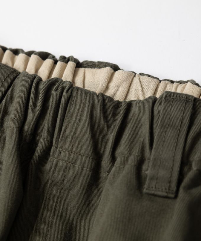 ベルパンツ・E　コットンチノ素材のワイドパンツ　