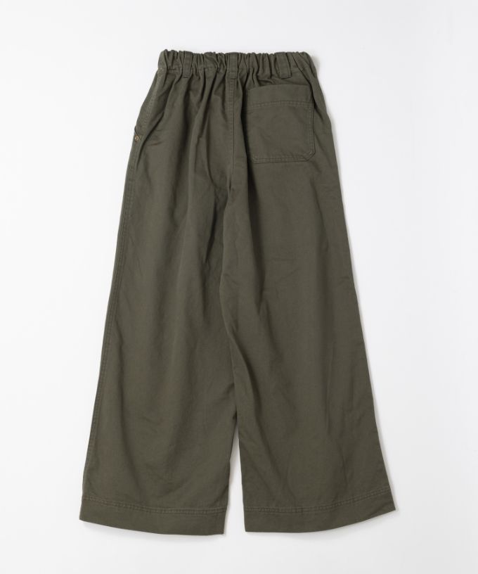 ベルパンツ・E　コットンチノ素材のワイドパンツ　
