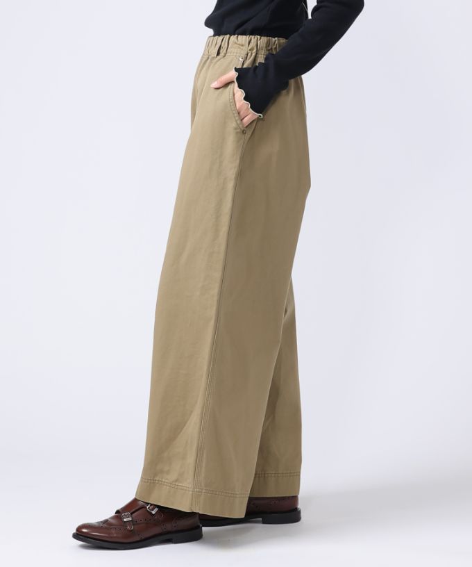 ベルパンツ・E　コットンチノ素材のワイドパンツ　