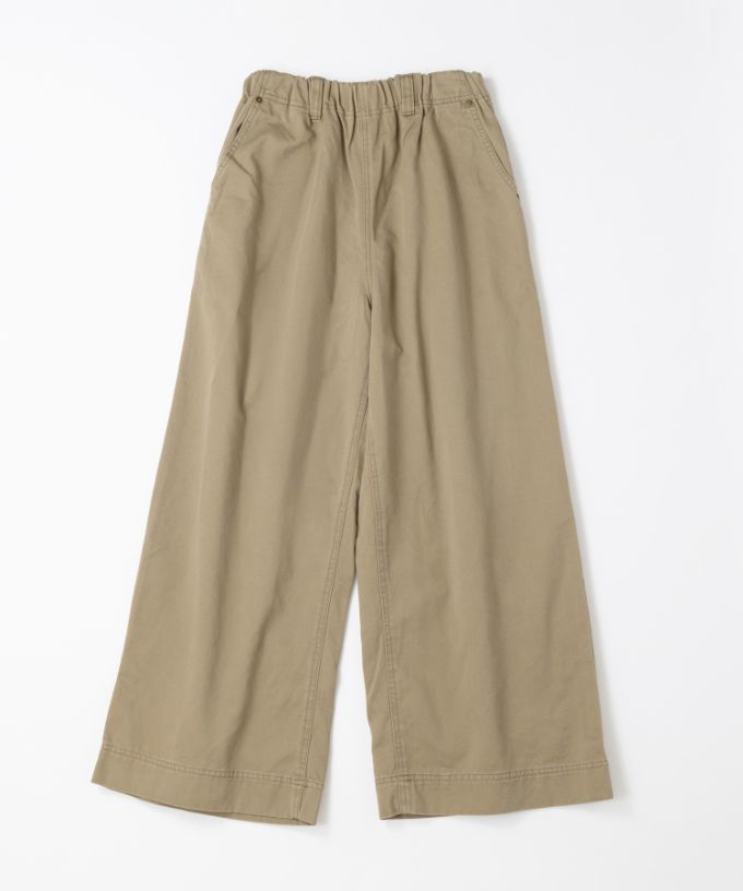 ベルパンツ・E　コットンチノ素材のワイドパンツ　