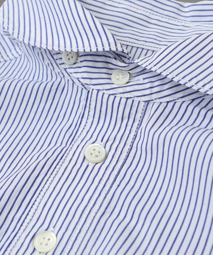 ディラン・C [haddow]　ストライプのサイドボタンプルオーバーシャツ