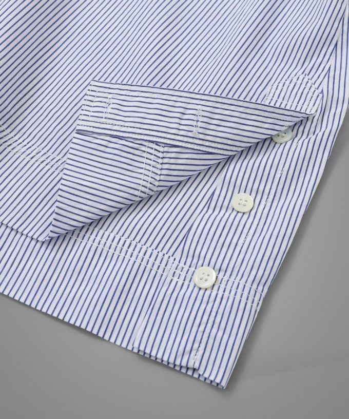 ディラン・C [haddow]　ストライプのサイドボタンプルオーバーシャツ