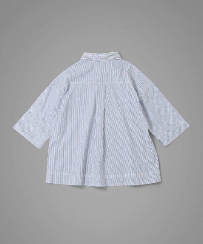 ディラン・C [haddow]　ストライプのサイドボタンプルオーバーシャツ