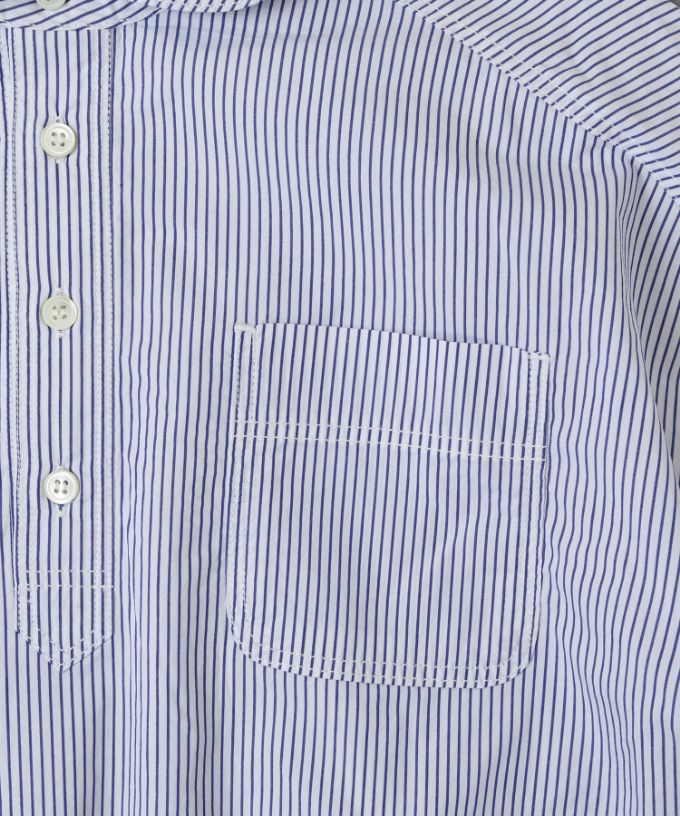 ディラン・C [haddow]　ストライプのサイドボタンプルオーバーシャツ