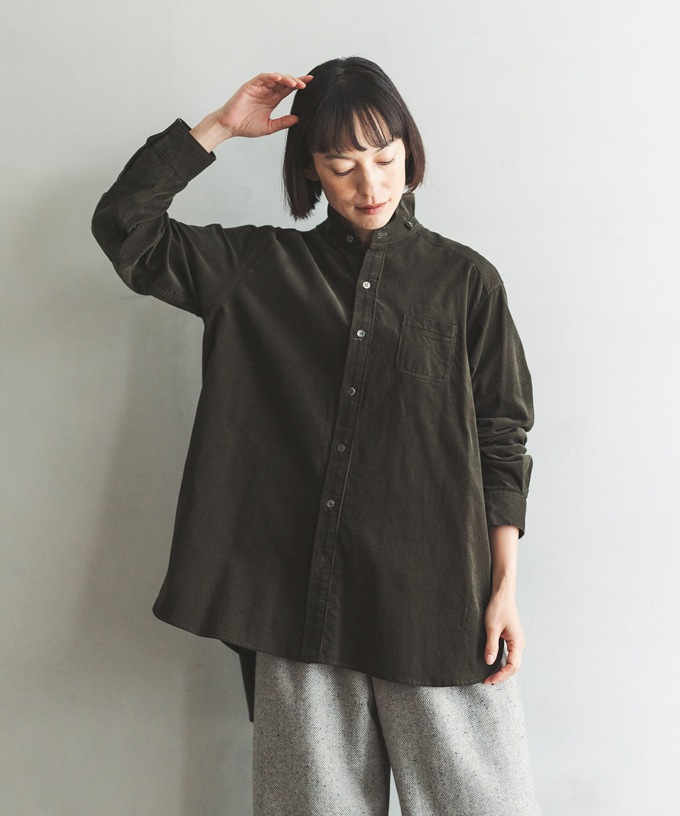 ブラッド・Ｃ [haddow]　細コーデュロイの後ろベルトシャツ