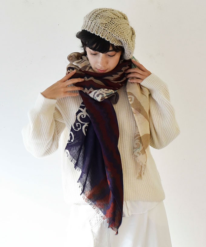 Snake Gourd からすうり [Kusa Kanmuriストール]/ITEM,STOLE,WOOL/Shop