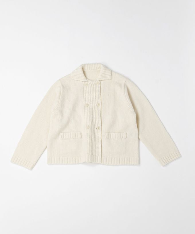 レモンドジャケット　ダブルボタンのニットジャケット