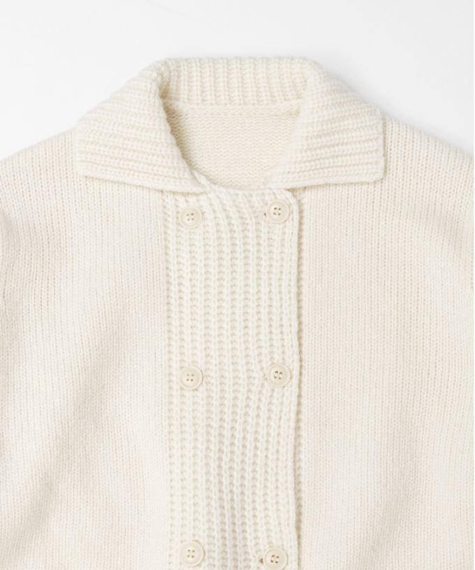 レモンドジャケット　ダブルボタンのニットジャケット