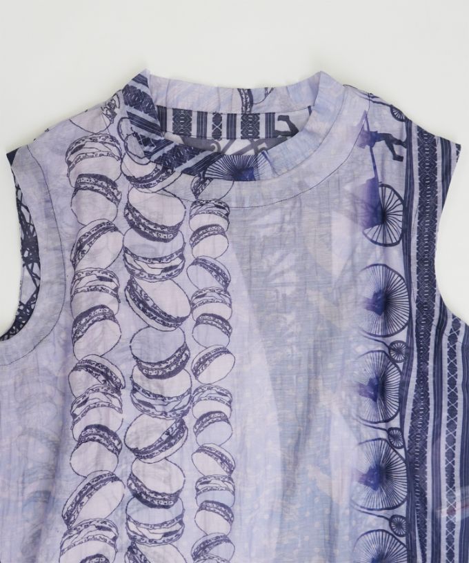 じゃぽにぜ　とっぷ［KusaKanmuri シルクコットントップス]