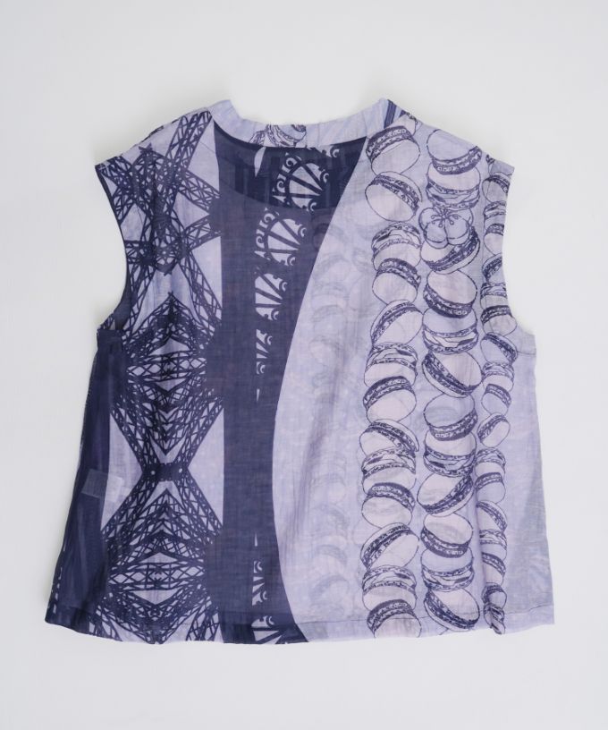 じゃぽにぜ　とっぷ［KusaKanmuri シルクコットントップス]