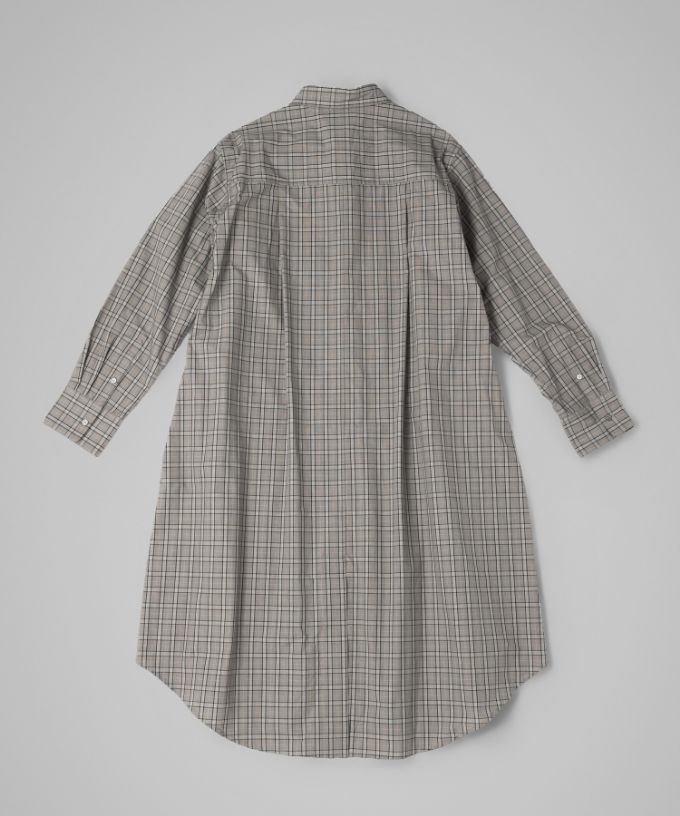 ルーク・C［haddow］チェック柄のロングプルオーバーシャツ