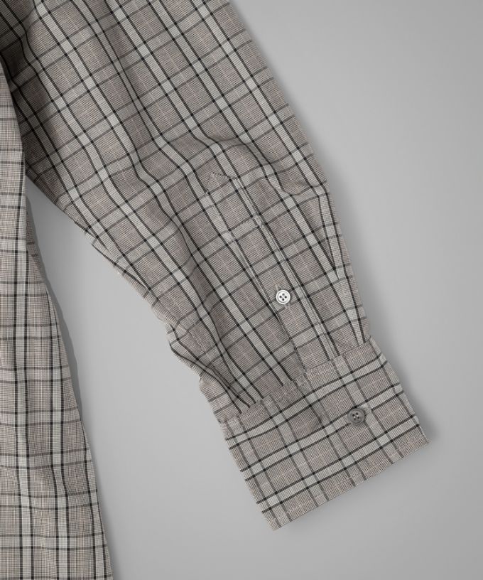 ルーク・C［haddow］チェック柄のロングプルオーバーシャツ