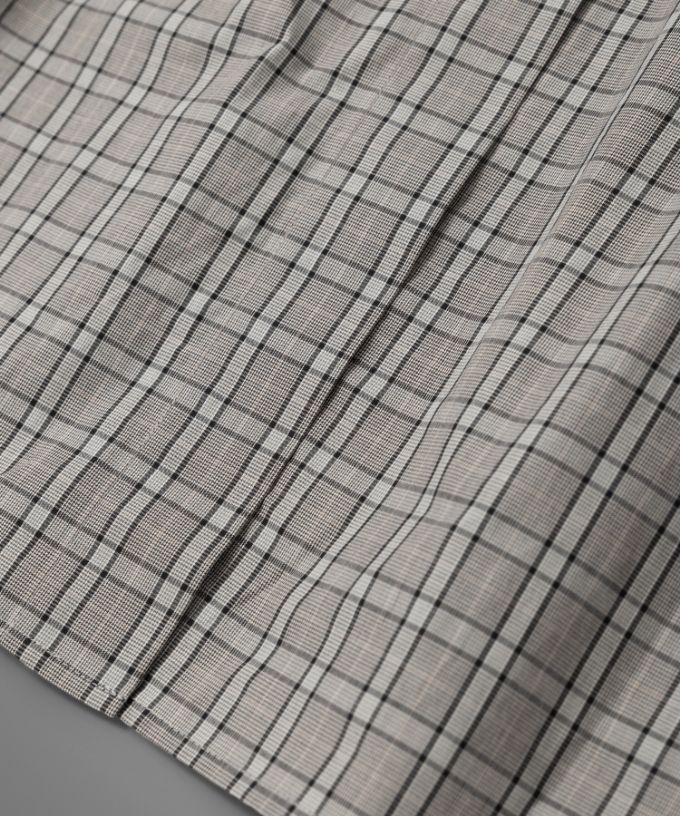 ルーク・C［haddow］チェック柄のロングプルオーバーシャツ