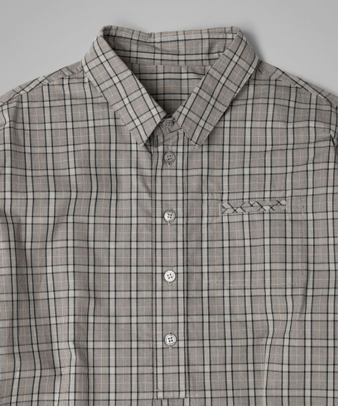 ルーク・C［haddow］チェック柄のロングプルオーバーシャツ