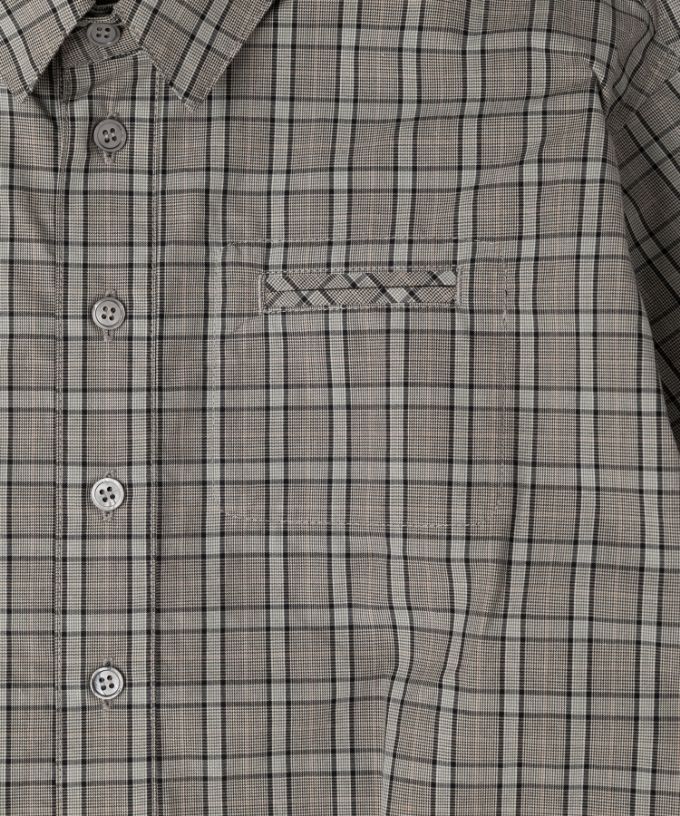 ルーク・C［haddow］チェック柄のロングプルオーバーシャツ