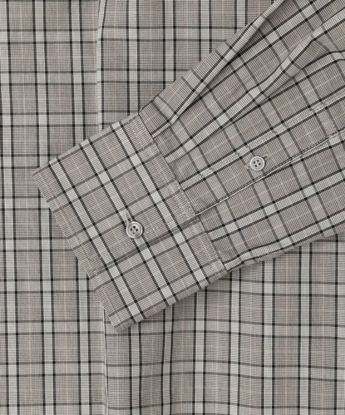 ルーク・C［haddow］チェック柄のロングプルオーバーシャツ