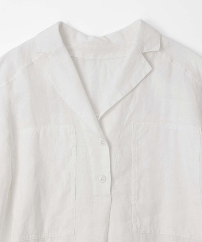 ヘリング　リネンのプルオーバーチュニック　