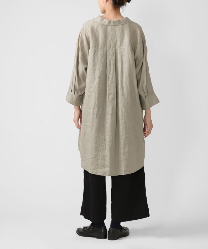 ヘリング　リネンのプルオーバーチュニック　