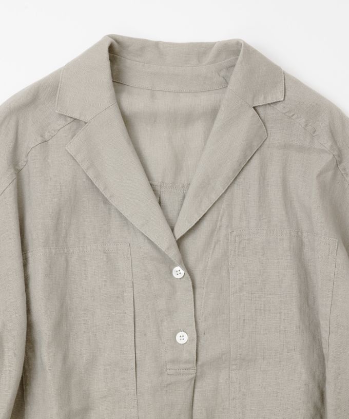 ヘリング　リネンのプルオーバーチュニック　