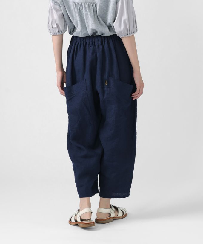 マオパンツ麻・21　リネン素材のビッグポケットパンツ