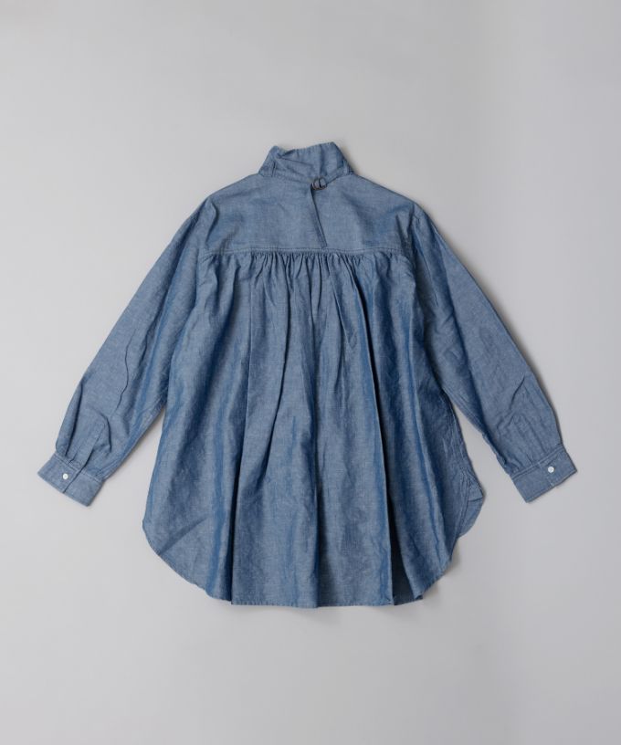 ブラッドB　［Haddow］綿麻シャンブレー素材のベルト付きシャツ