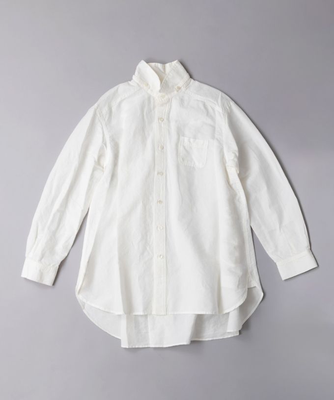 ブラッドB　［Haddow］綿麻シャンブレー素材のベルト付きシャツ