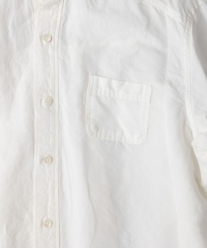 ブラッドB　［Haddow］綿麻シャンブレー素材のベルト付きシャツ