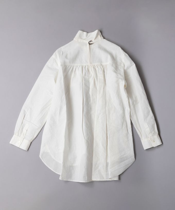 ブラッドB　［Haddow］綿麻シャンブレー素材のベルト付きシャツ