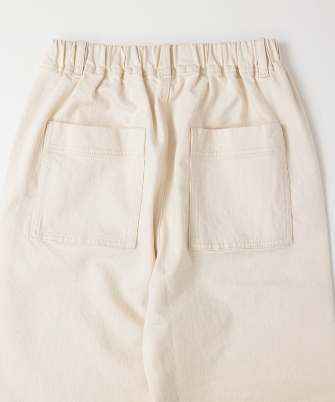 美品BASCO／バスコ　パンツ　ゆったりシルエット コットン100% リオパンツB 白 ゆったりめのコクーンシルエットのサルエル