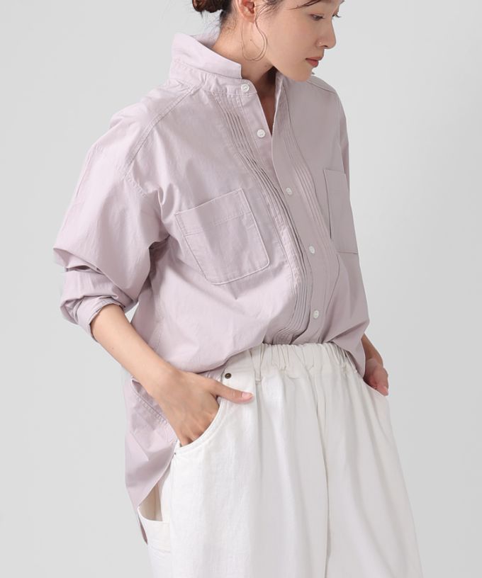 ピート・C [haddow] フロントタックのタイプライターコットンシャツ