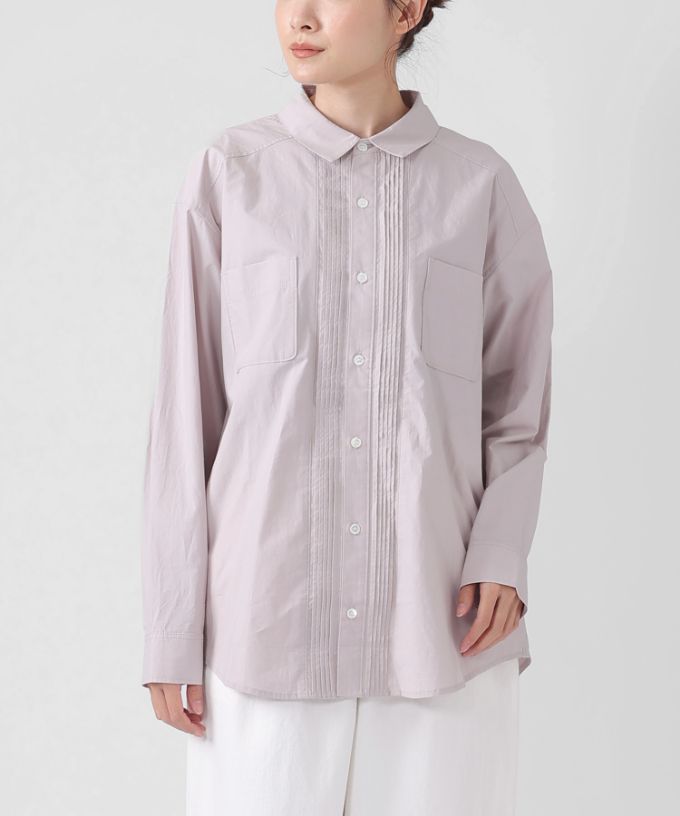 ピート・C [haddow] フロントタックのタイプライターコットンシャツ