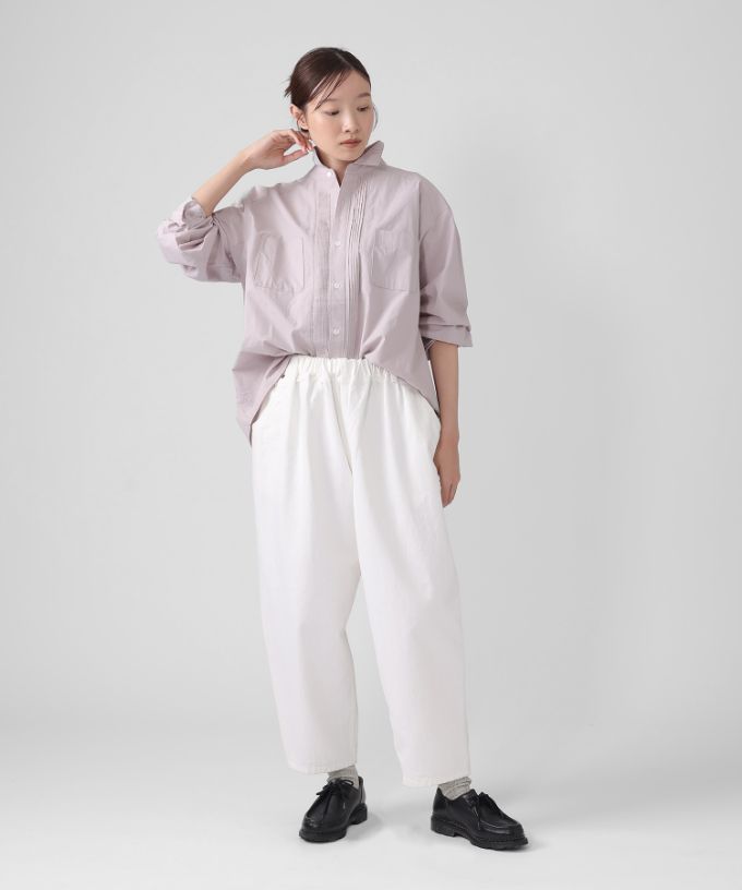 ピート・C [haddow] フロントタックのタイプライターコットンシャツ