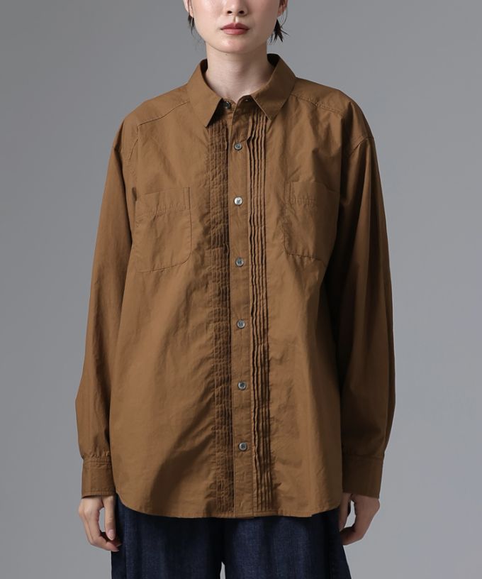 ピート・C [haddow] フロントタックのタイプライターコットンシャツ