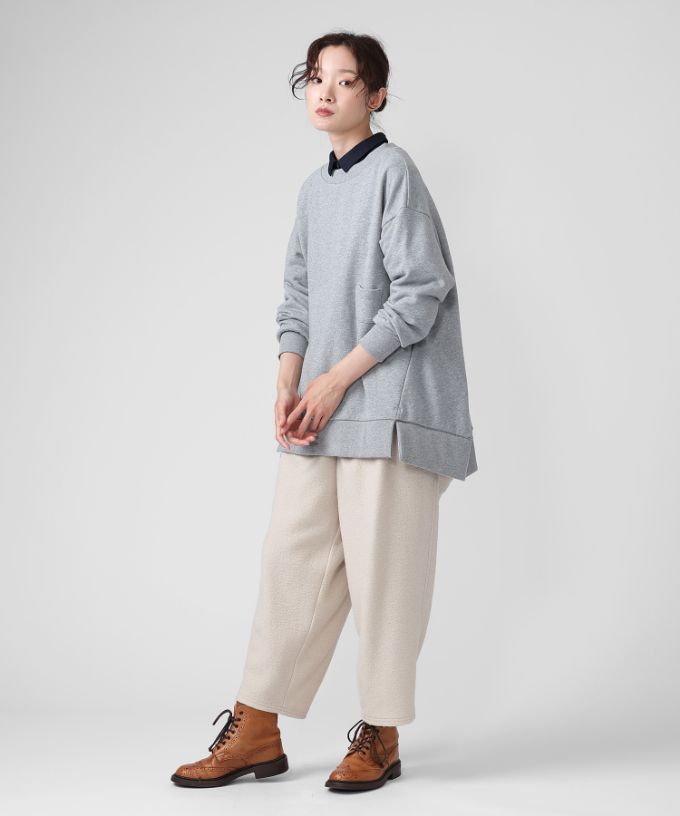 アンリトップ　オーバーサイズの裏毛カットソー　