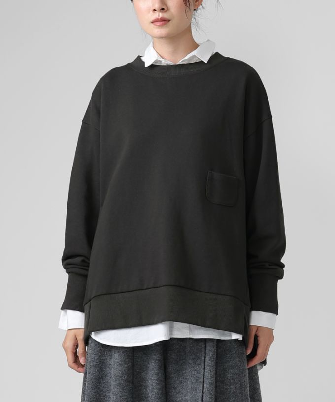 アンリトップ　オーバーサイズの裏毛カットソー　