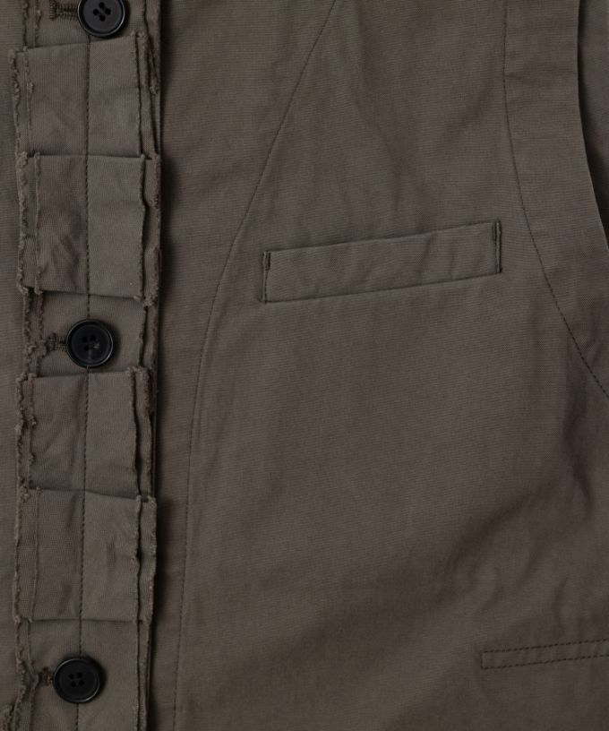 ランディベスト　フロントフリルのコットンべスト