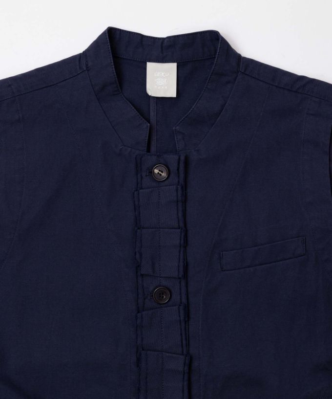 ランディベスト　フロントフリルのコットンべスト